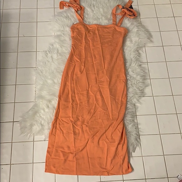 Privacy Please Athens Apricot Orange Midi Dress - Picture 2 of 5